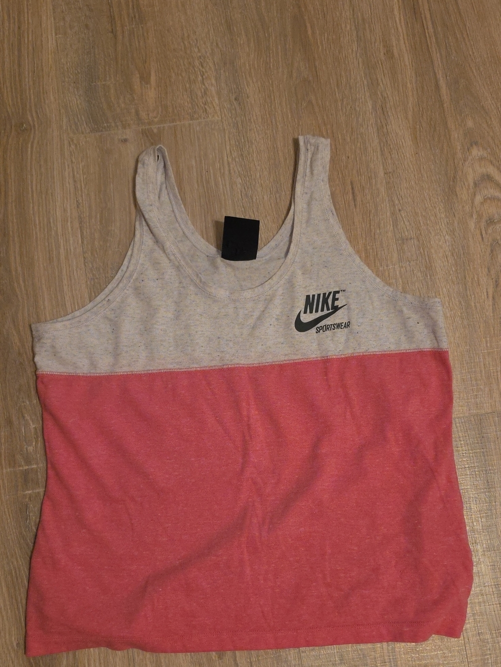Nike Women's Two-Tone Heather Gray and Pink Tank Top
